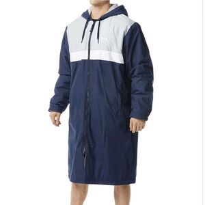 TYR Alliance Podium Parka Swim Jacket Waterproof Navy Blue Men's Size L